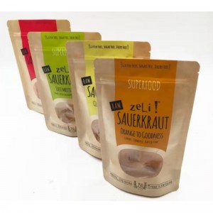 Miljøvenlig genlukbar lamineret brun Kraft Paper Packing Food Bag Zip Lock Stand Up Pouch Kraft Bag With Window
