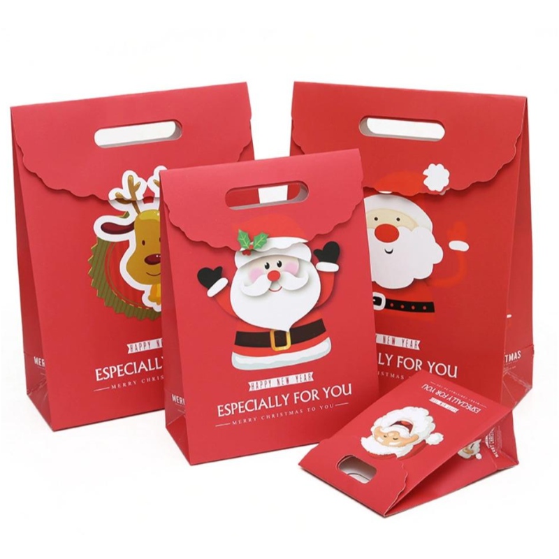 Brugerdefineret udskrivning Gaveposer Julepakspapirpose Fremstilling af coated luksusferieferie Packaging Bag